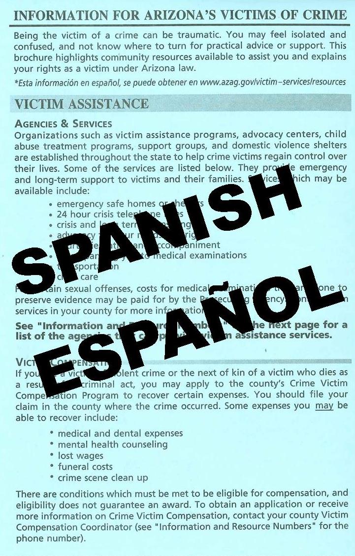 Spanish pamphlet cover