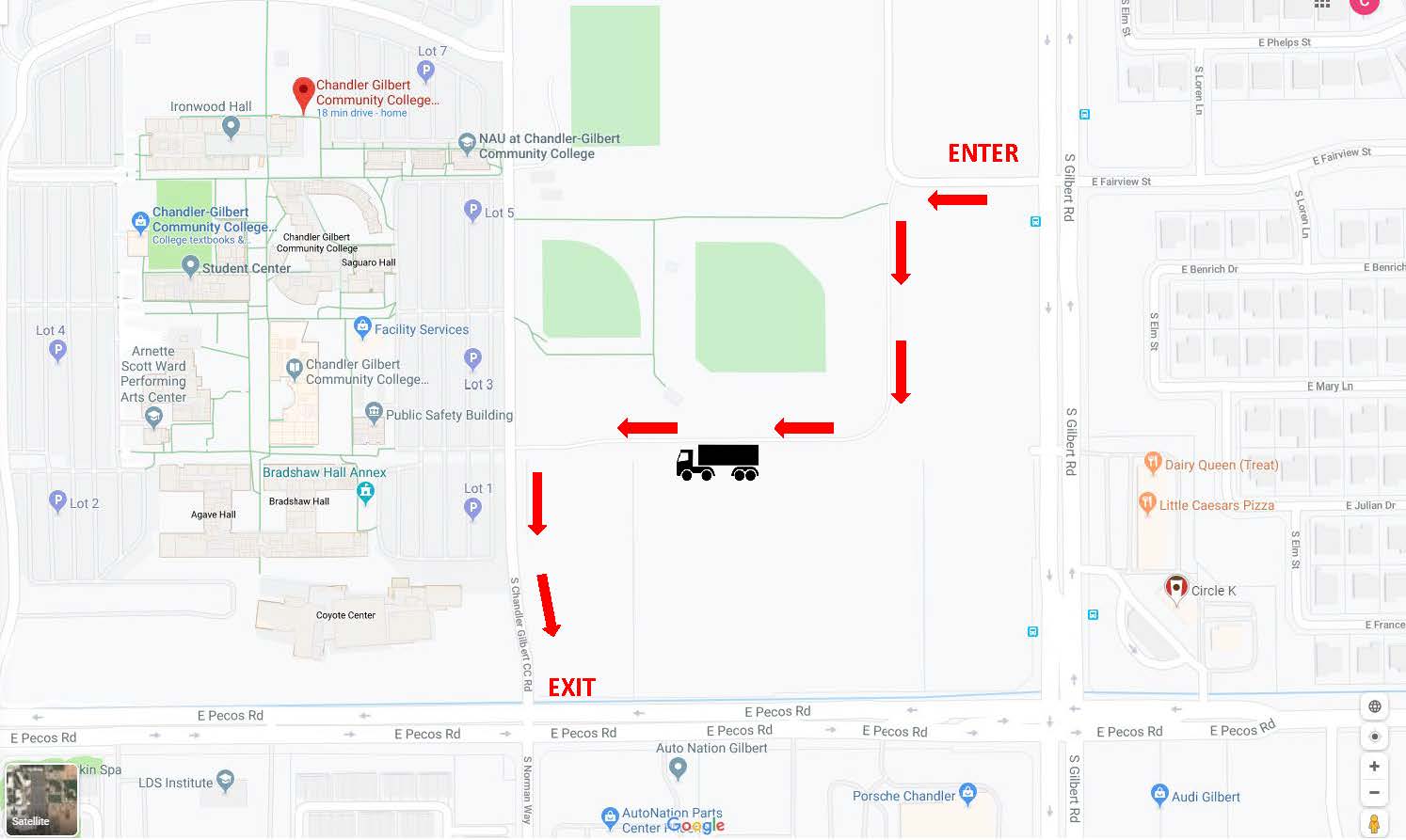 Map of parking area