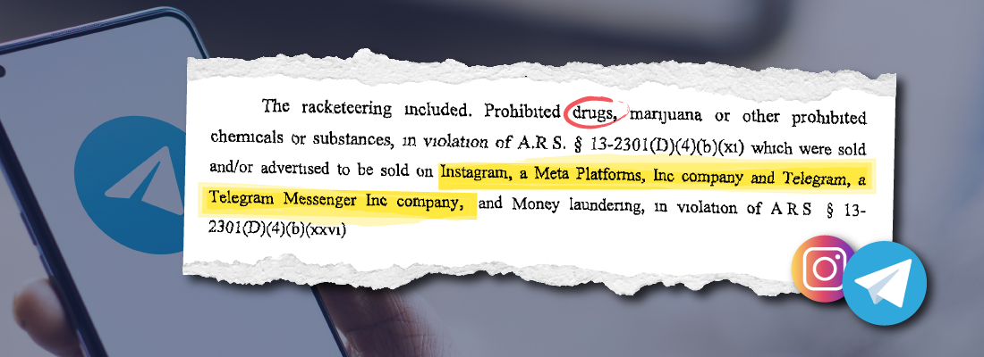Racketeering charge on social media app Instagram and Telegram