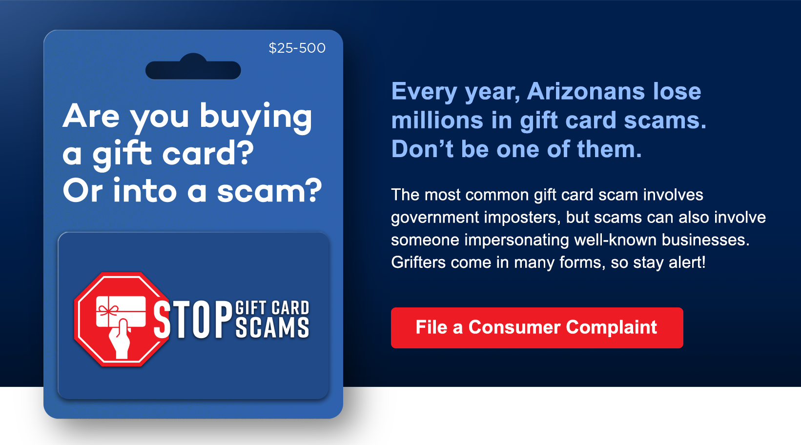 Gift Cards scam awareness.