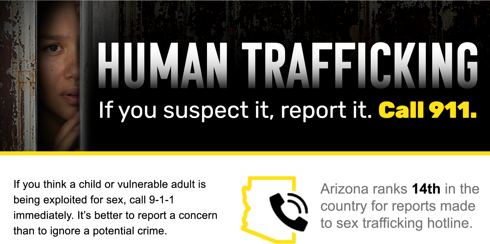 Human Trafficking. If you suspect it, report it.
