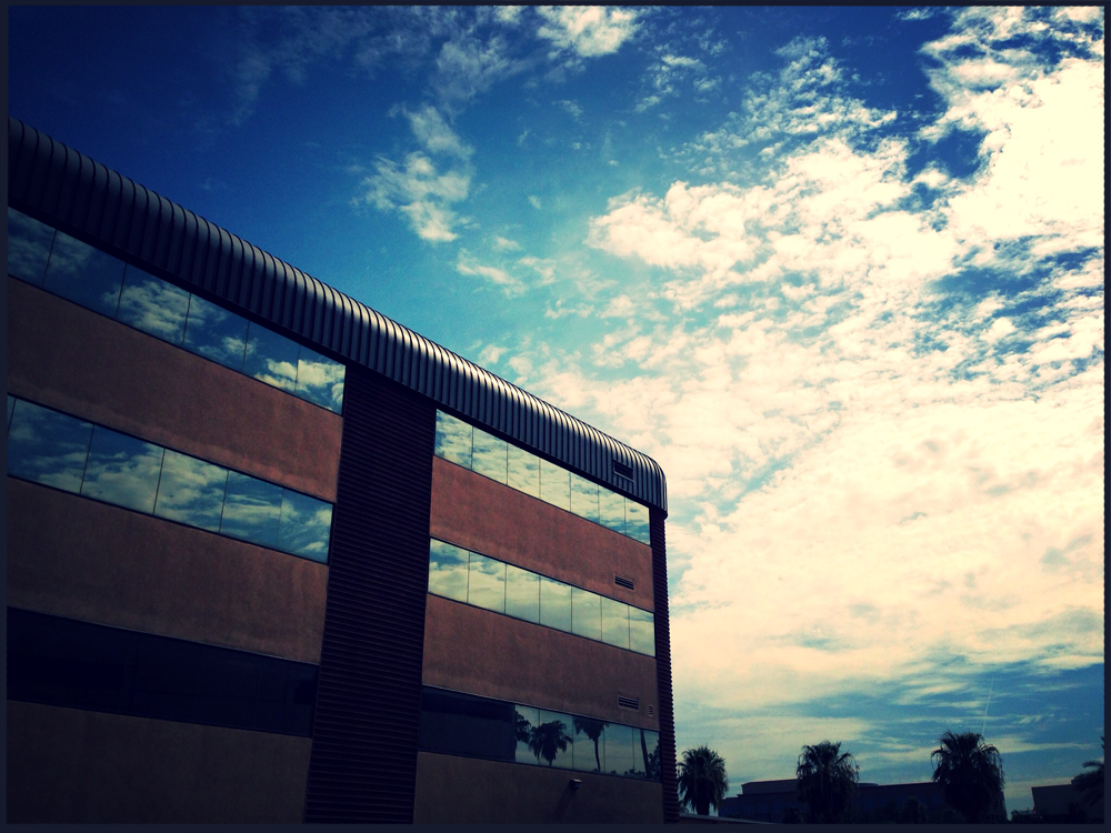 Attorney General's Office building with the blue sky in the background