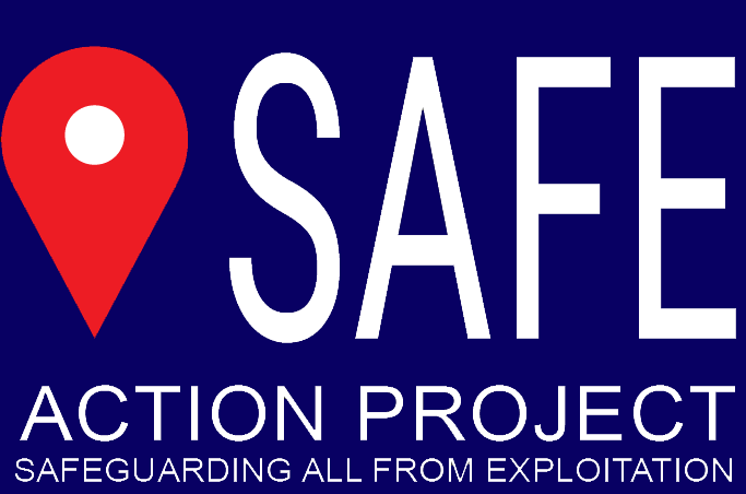 SAFE Logo with navy blue background.