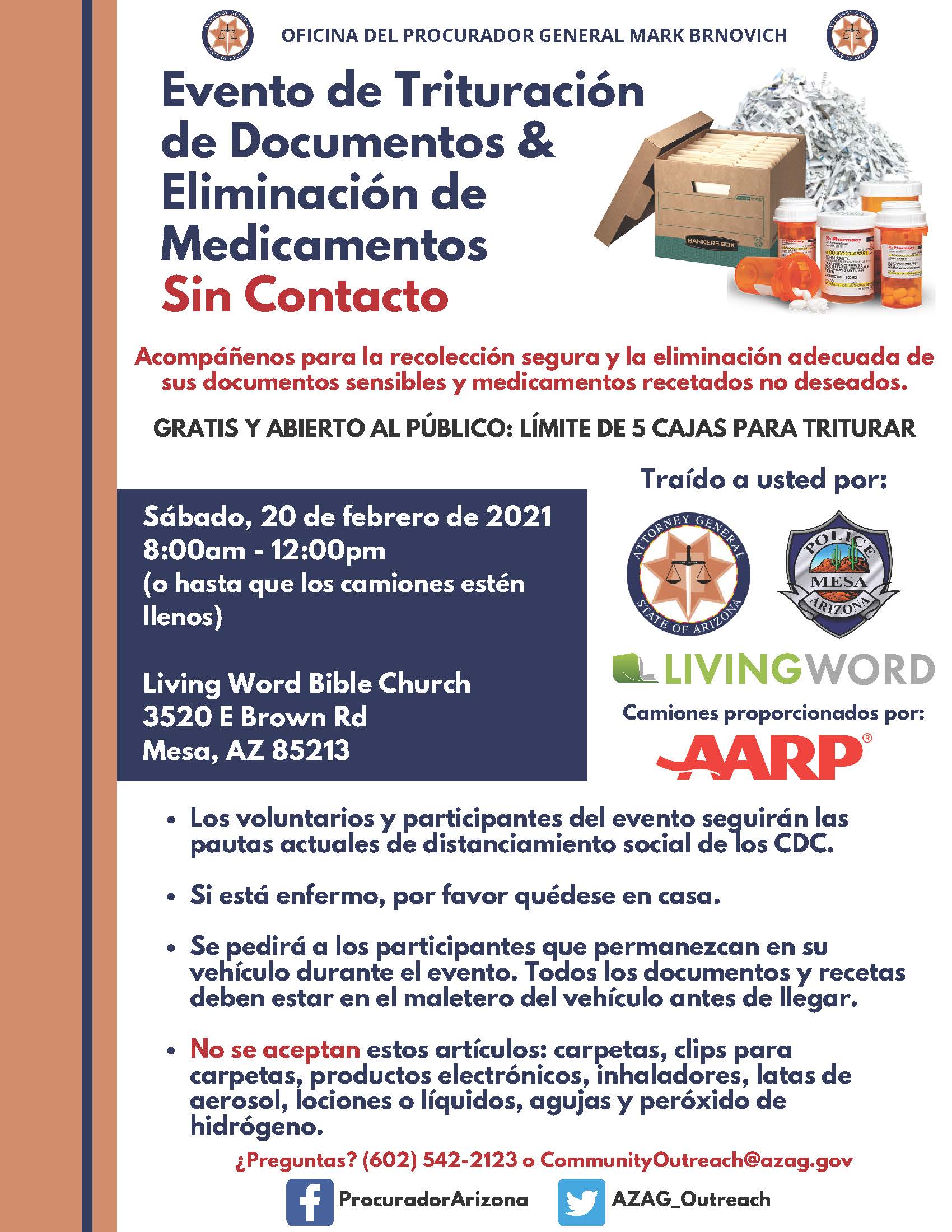 Shred-a-thon flyer (Spanish)