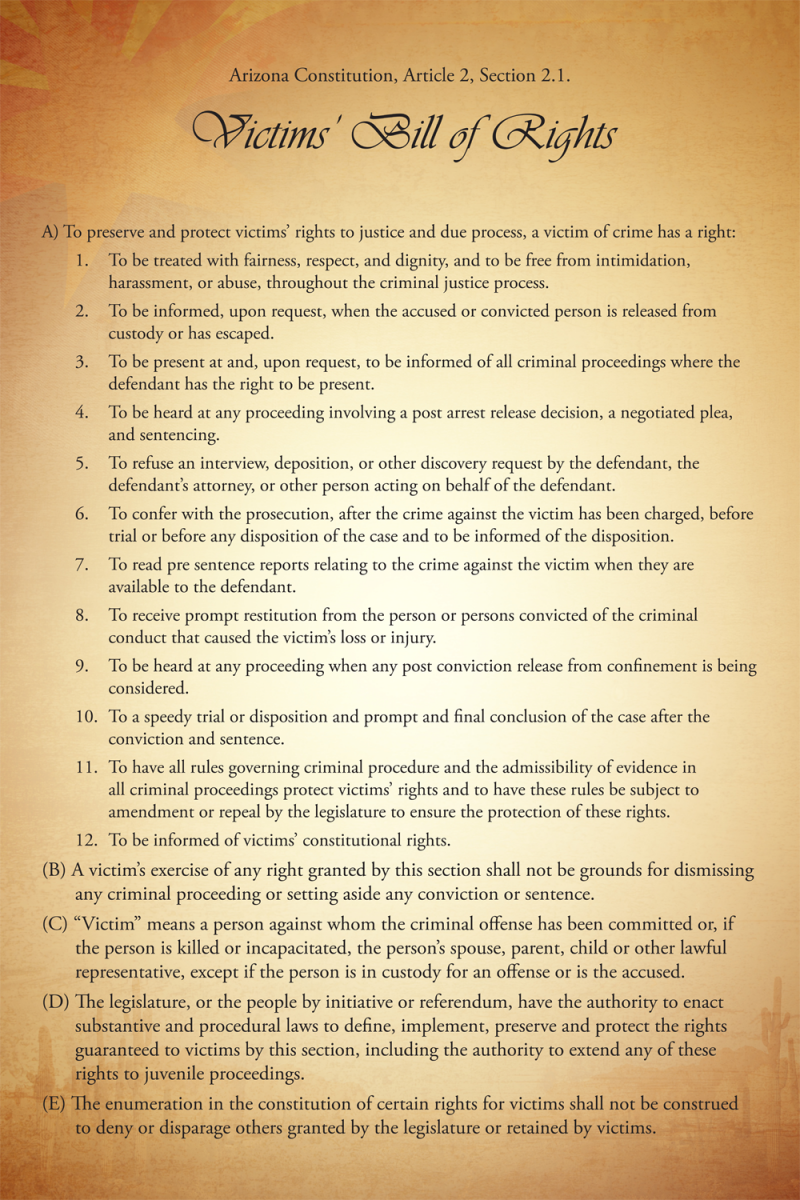 Arizona Constitution, Article 2, Section 2.1 - Victims' Bill of Rights