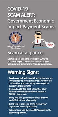 Two toned Government Payment Scams flyer