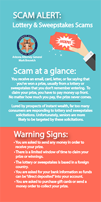 Two toned Lottery Scams flyer