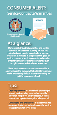 Two toned Service Contracts and Warranties flyer