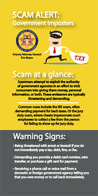 Two toned Government Imposter Fraud flyer