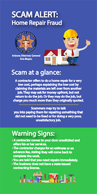Two toned Home Repair Fraud flyer