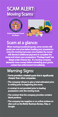 Two toned Moving Scams flyer