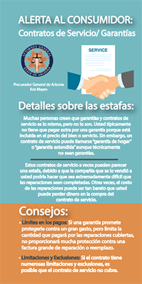 Two toned Service Contracts and Warranties flyer