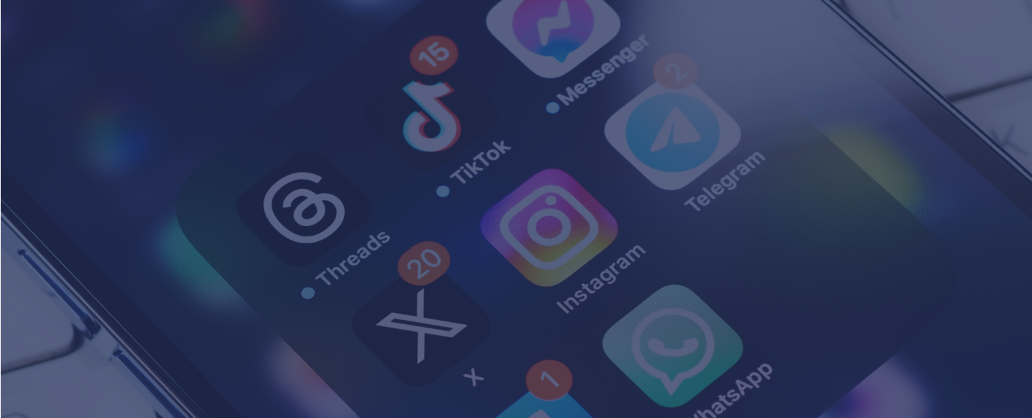 Display with social media icons